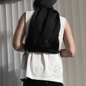 Alexander Wang x H&M Black Mesh Drawstring Bag | Faux Leather | New With Tags